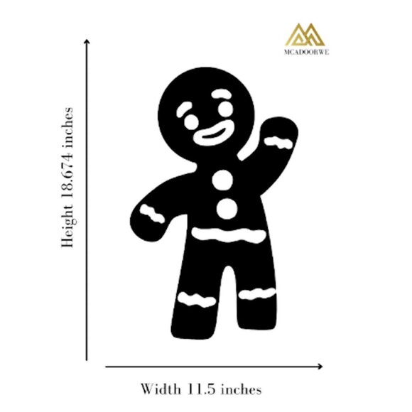 Christmas Gingerbread Man Large Window Cling Silhouette Decal:Christmas Decor - Picture 3 of 4
